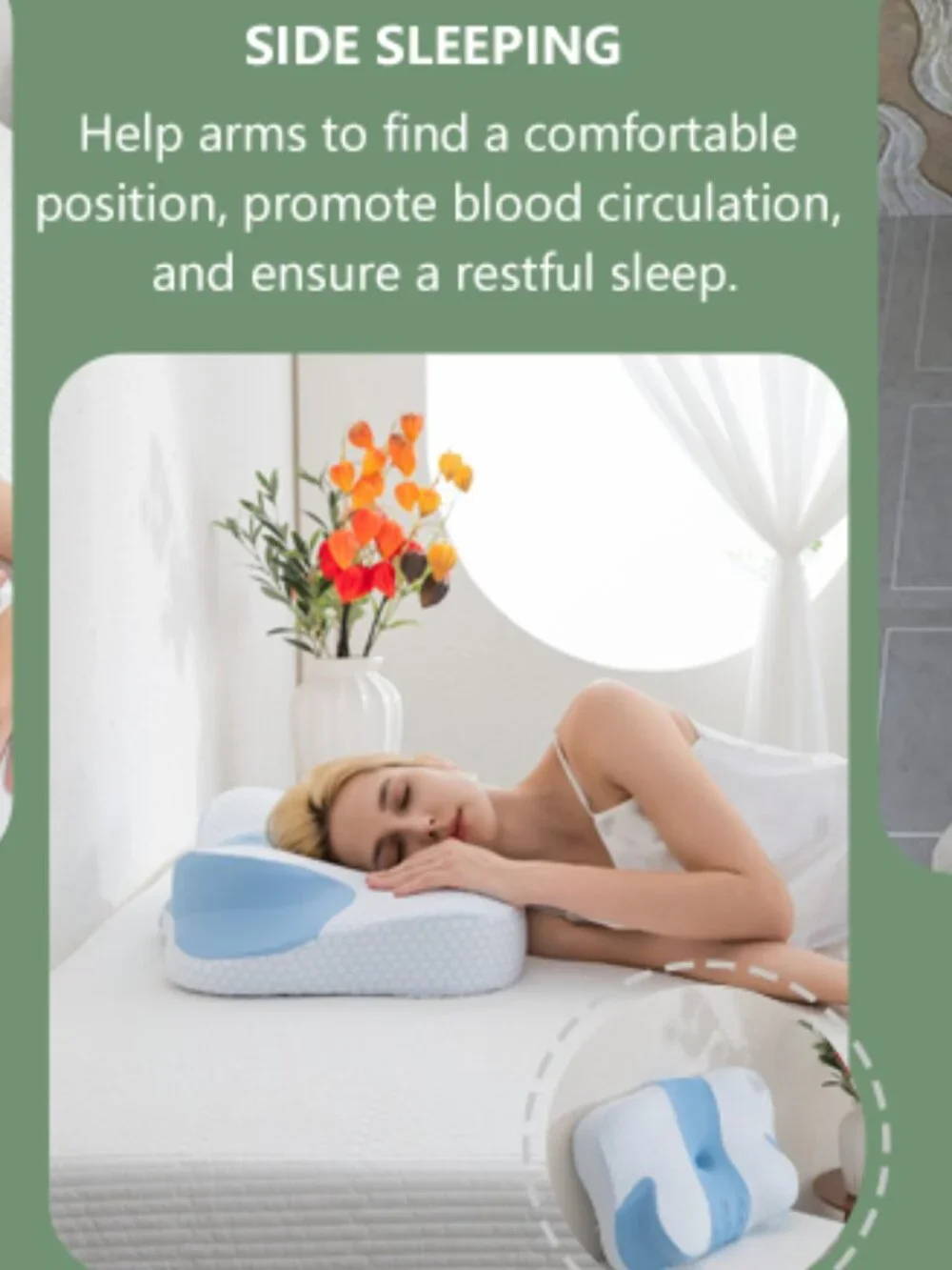 Cervical Memory Foam Pillow Dual Height Neck Support NEW